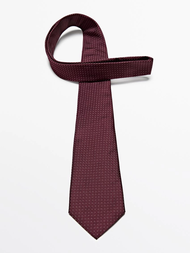 Галстук в горошек из 100% шелка