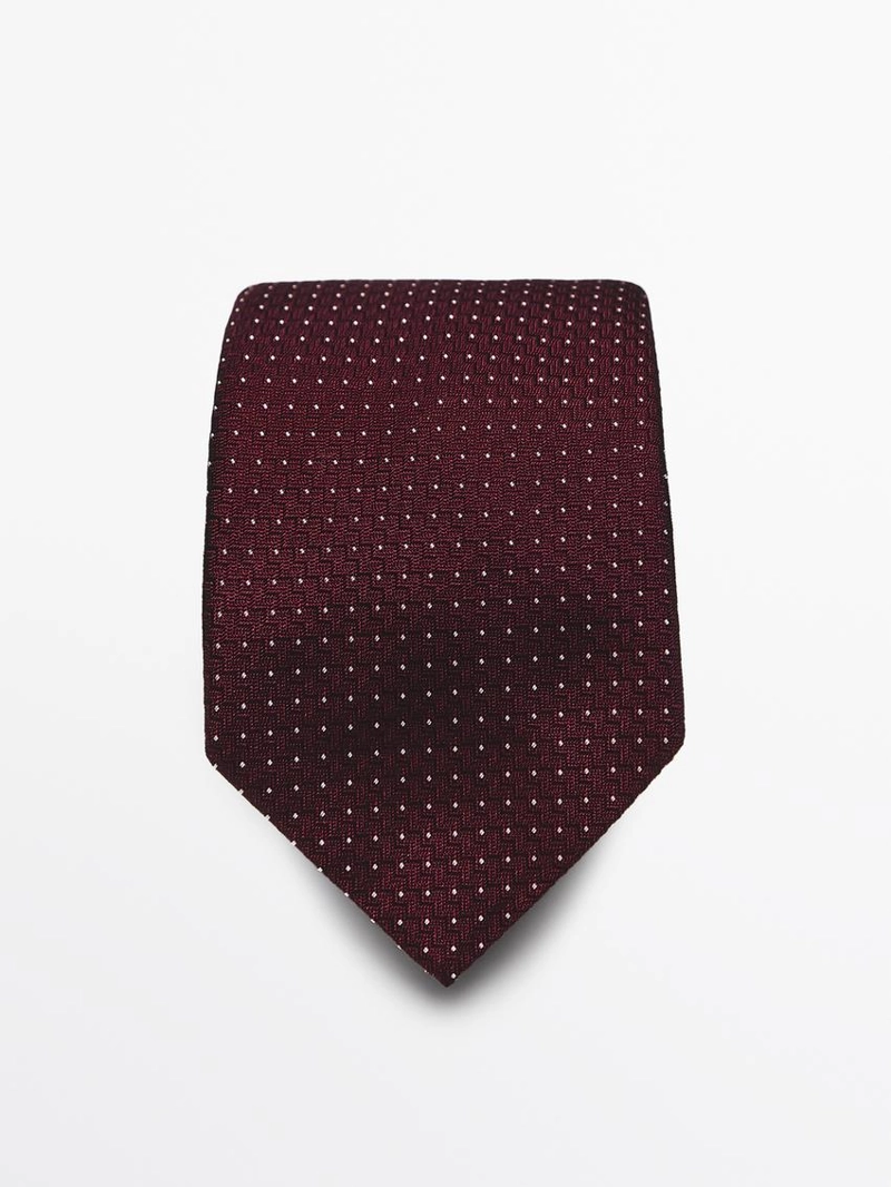 Галстук в горошек из 100% шелка