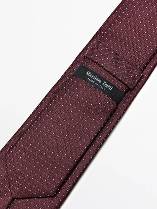 MAROON | 3662/562/605 - Massimo Dutti Галстук в горошек из 100% шелка