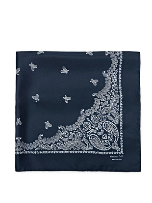 Купить Massimo Dutti Шелковый платок с орнаментом PAISLEY из 100% шелка