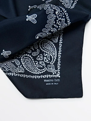 Шелковый платок с орнаментом paisley из 100% шелка- Заказать в России