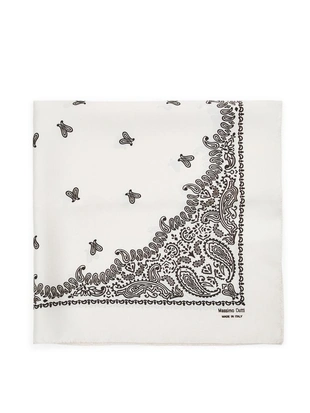 CREAM | 6340/805/712 - Massimo Dutti Шелковый шарф с пейсли в кремовом цвете