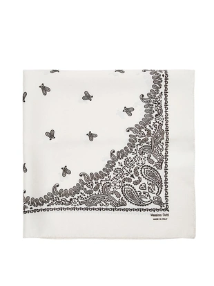 Шелковый шарф с пейсли в кремовом цвете- Заказать в России