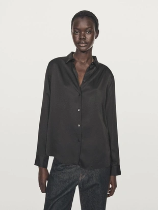 BLACK | 5150/950/800 - Massimo Dutti Рубашка из потрясающего атласа