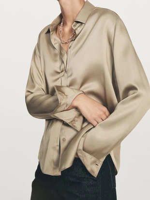 Рубашка из потрясающего атласа- Заказать в России