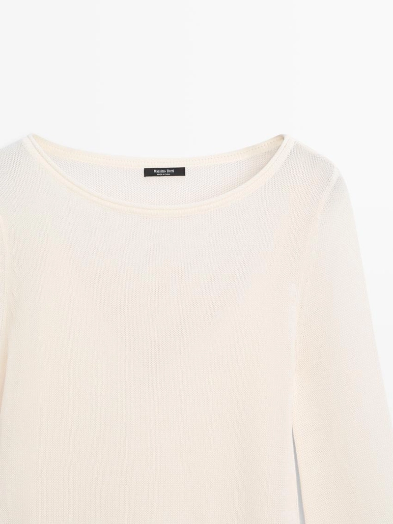 Платье из хлопковой ткани с длинными рукавами