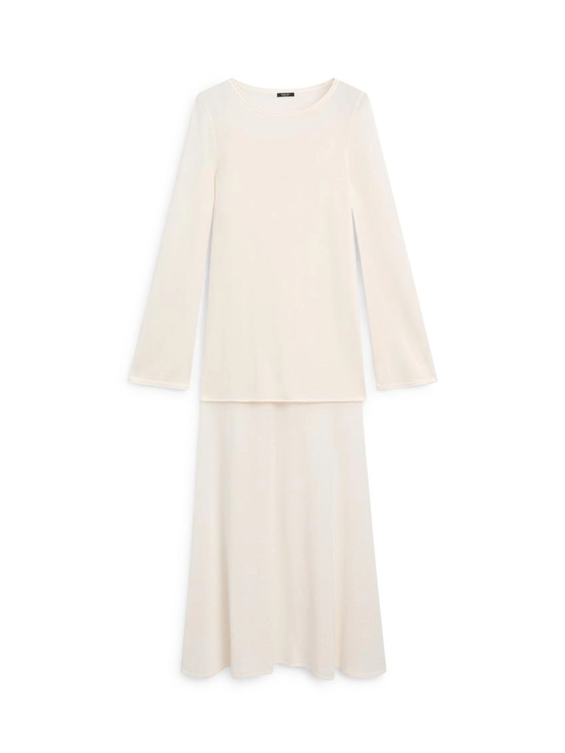 Платье из хлопковой ткани с длинными рукавами