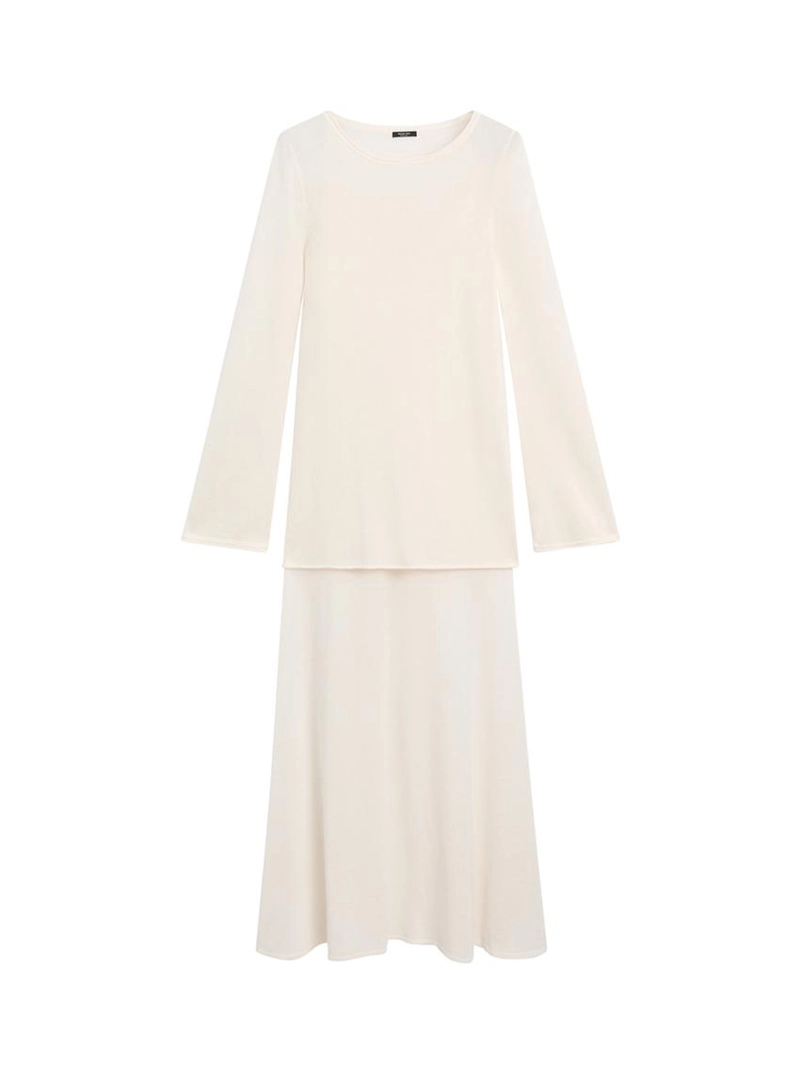 Платье из хлопковой ткани с длинными рукавами