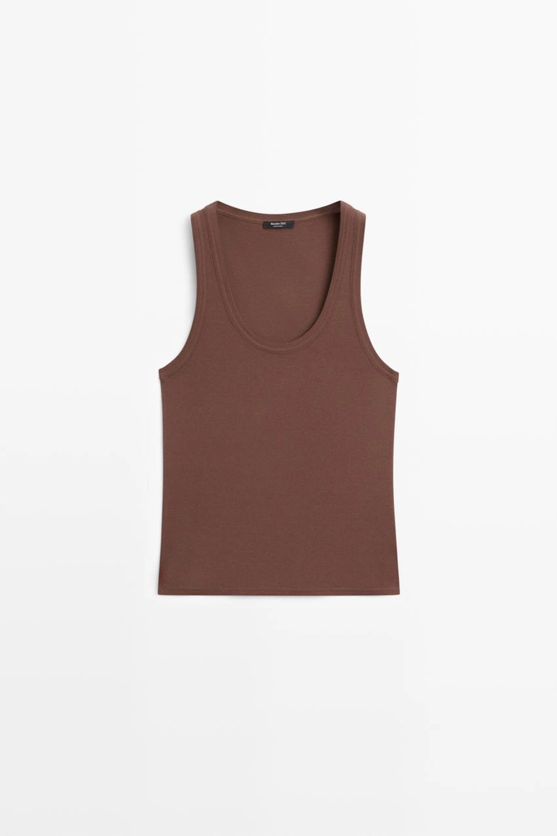 Хлопковый безрукавный топ из 100%