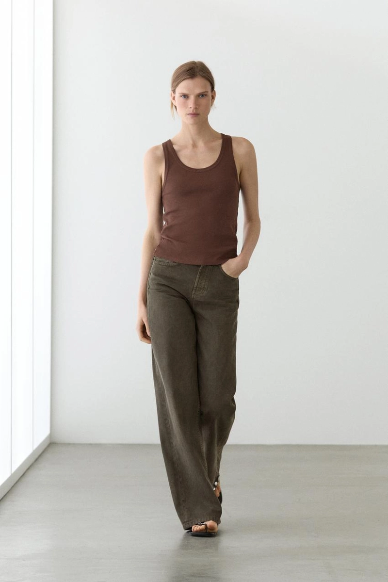 Хлопковый безрукавный топ из 100%