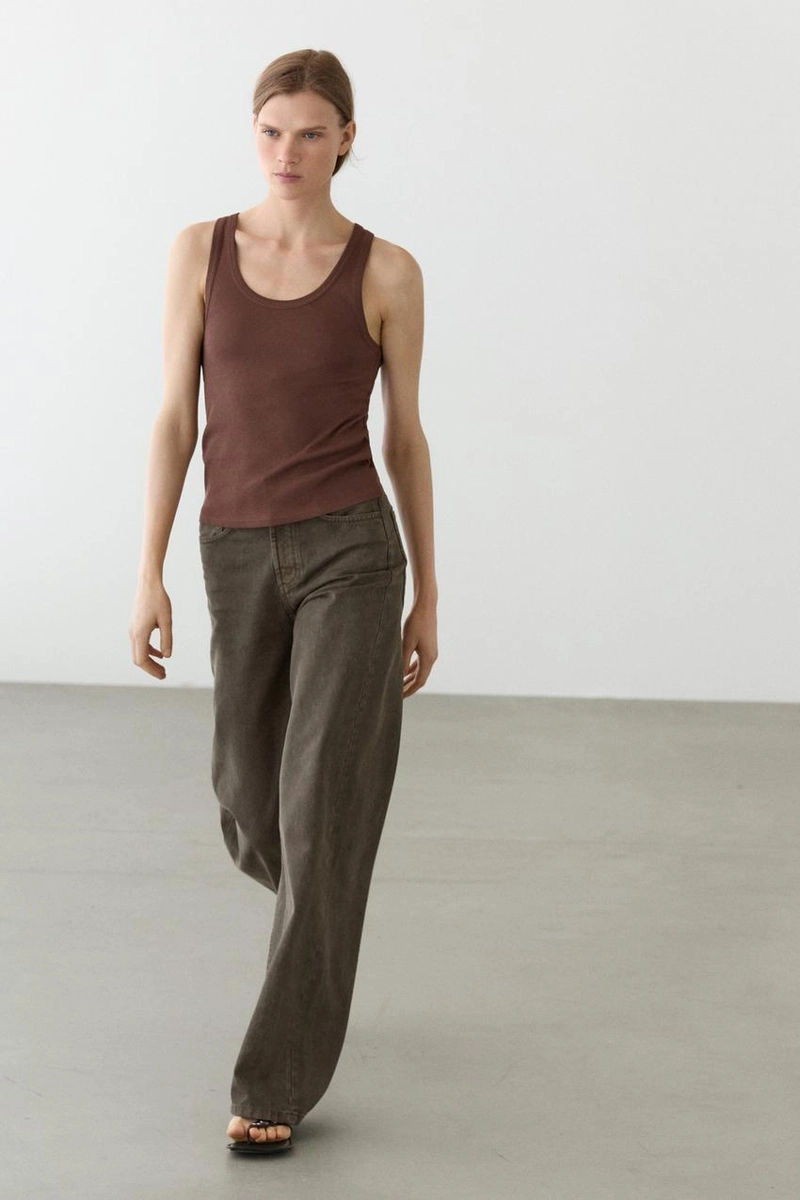 Хлопковый безрукавный топ из 100%