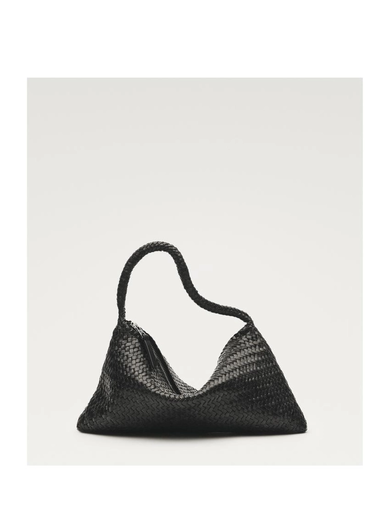 Маленькая плетеная кожаная сумка через плечо