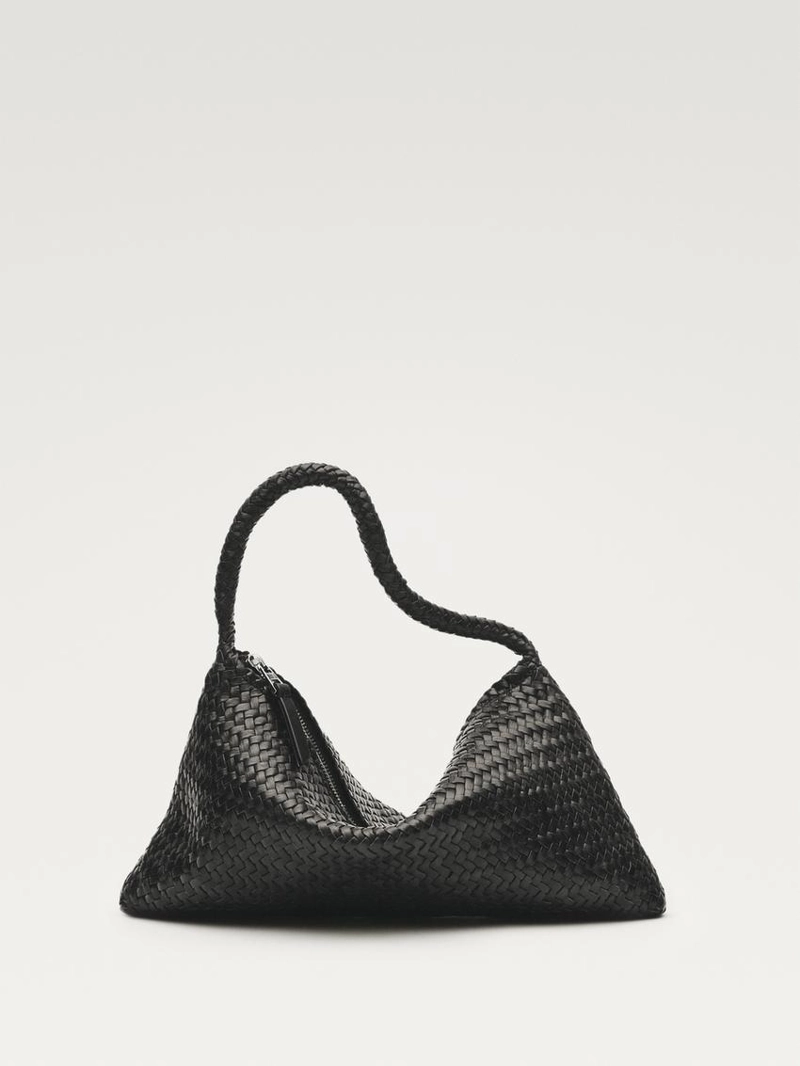 Маленькая плетеная кожаная сумка через плечо