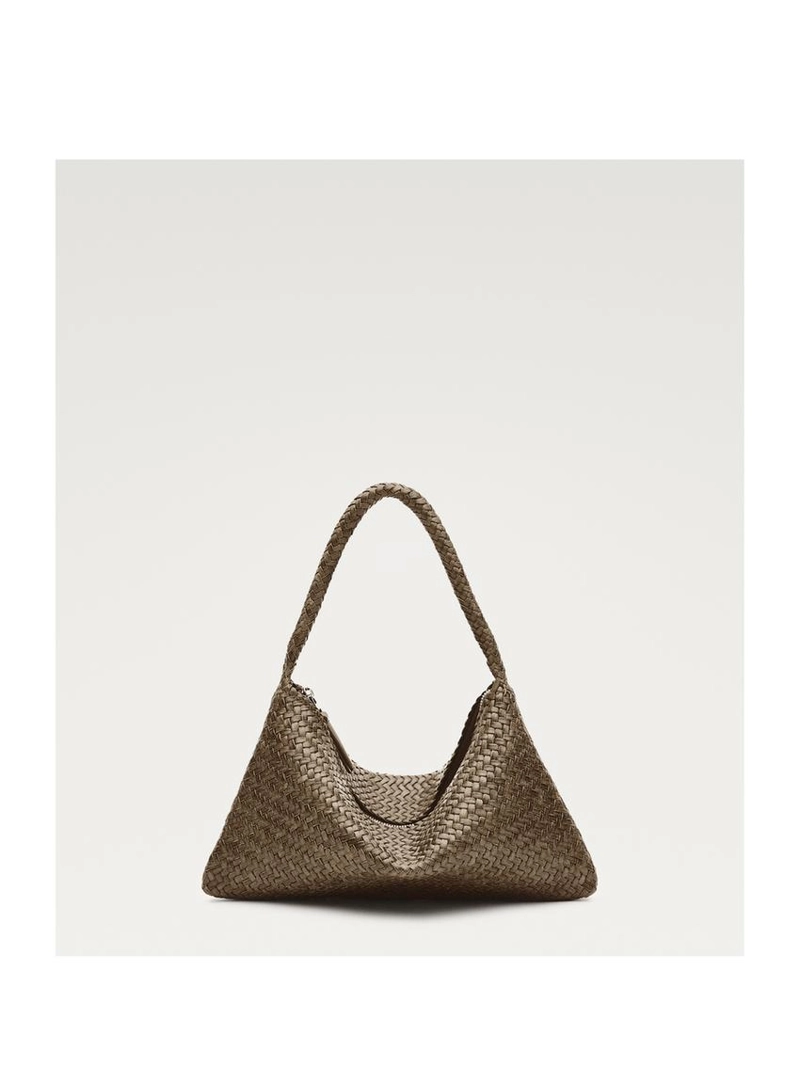 Небольшая плетеная кожаная сумка через плечо