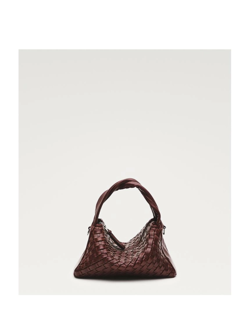 Сумочка мини из плетеной кожи наппа