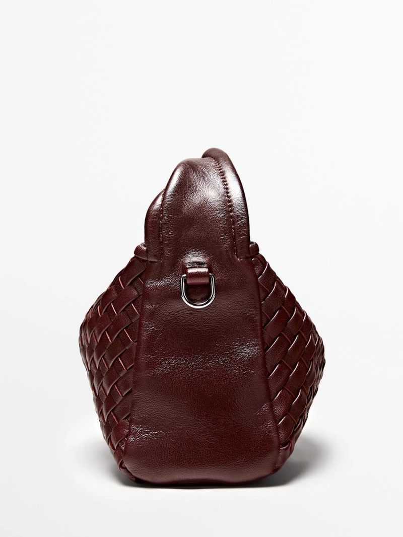 Сумочка мини из плетеной кожи наппа