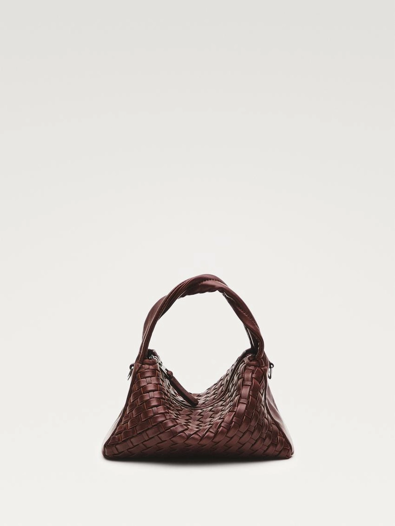 Сумочка мини из плетеной кожи наппа