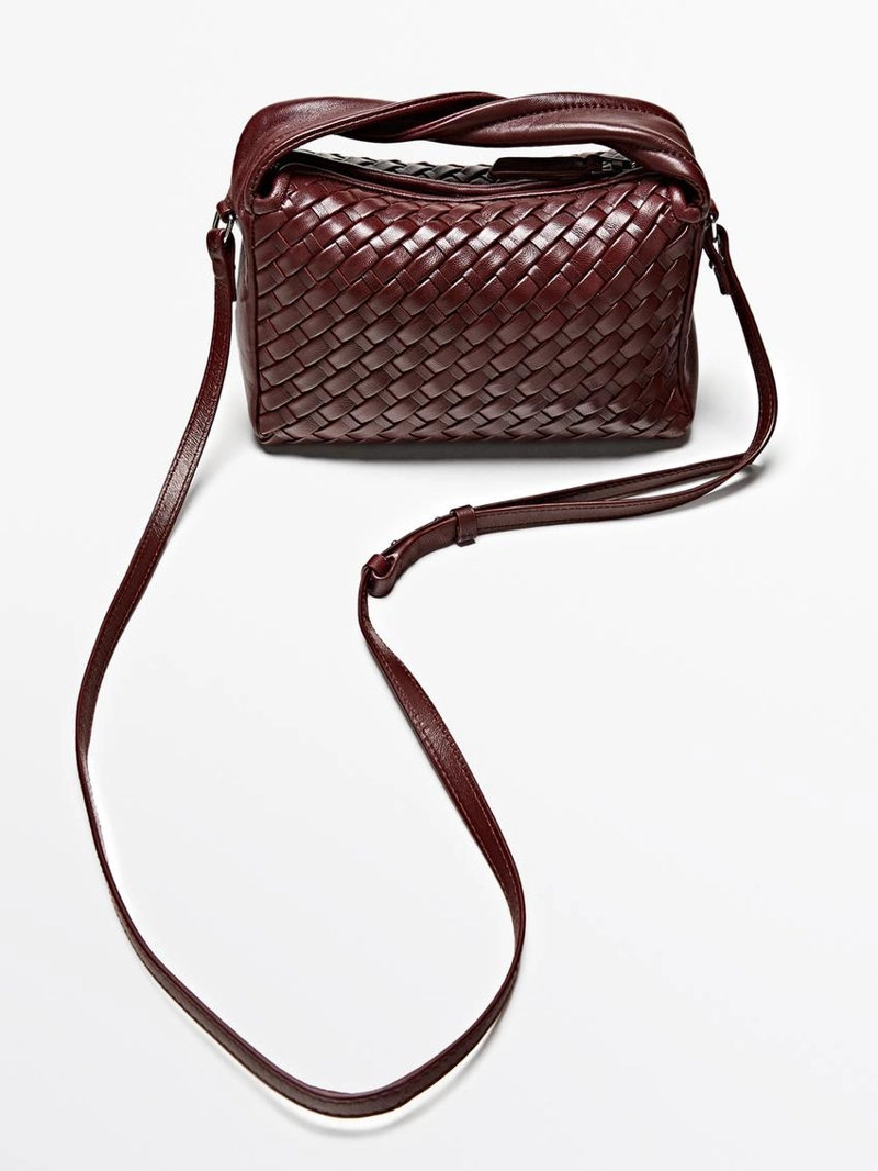 Сумочка мини из плетеной кожи наппа