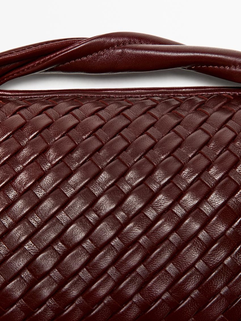 Сумочка мини из плетеной кожи наппа