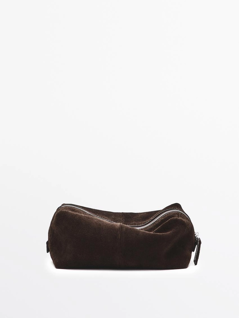 Косметичка из замши с молнией