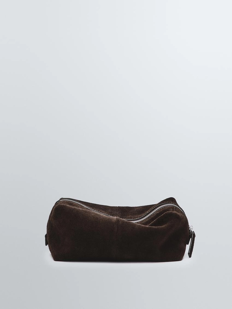 Косметичка из замши с молнией
