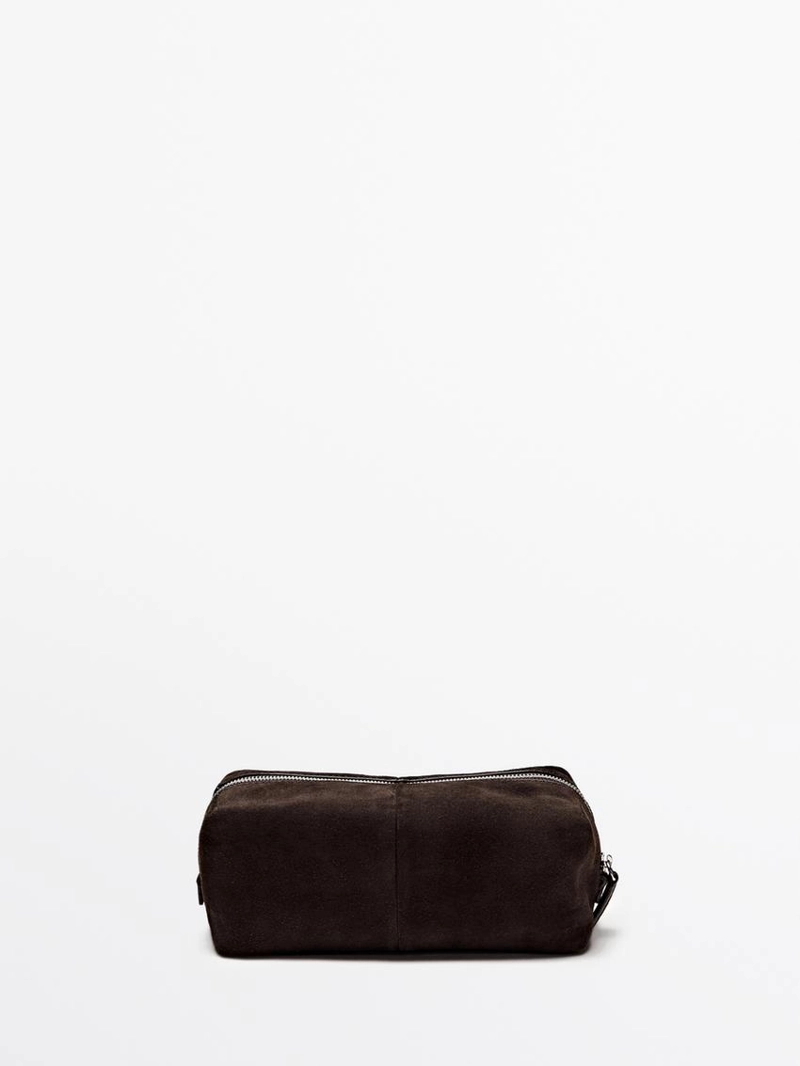 Косметичка из замши с молнией