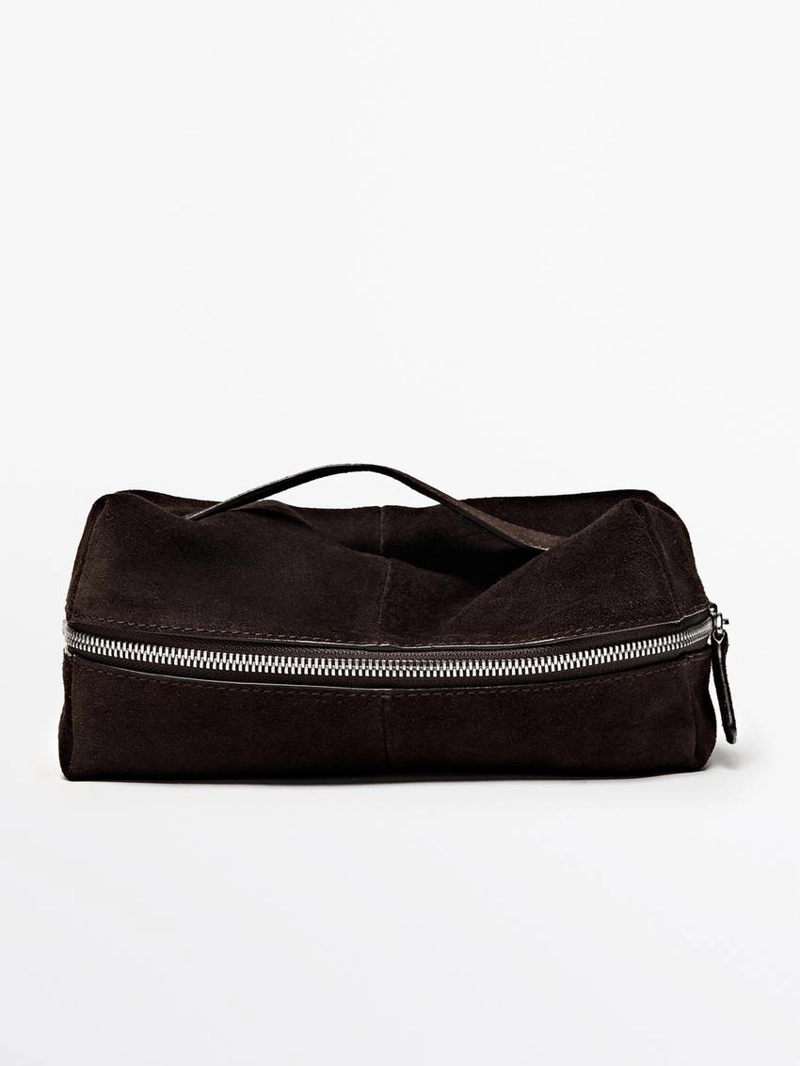 Косметичка из замши с молнией