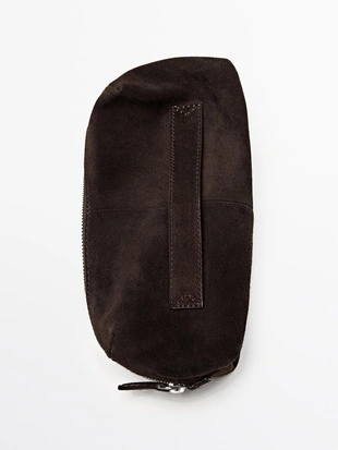 Косметичка из замши с молнией- Заказать в России