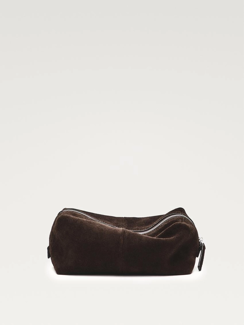 Косметичка из замши с молнией