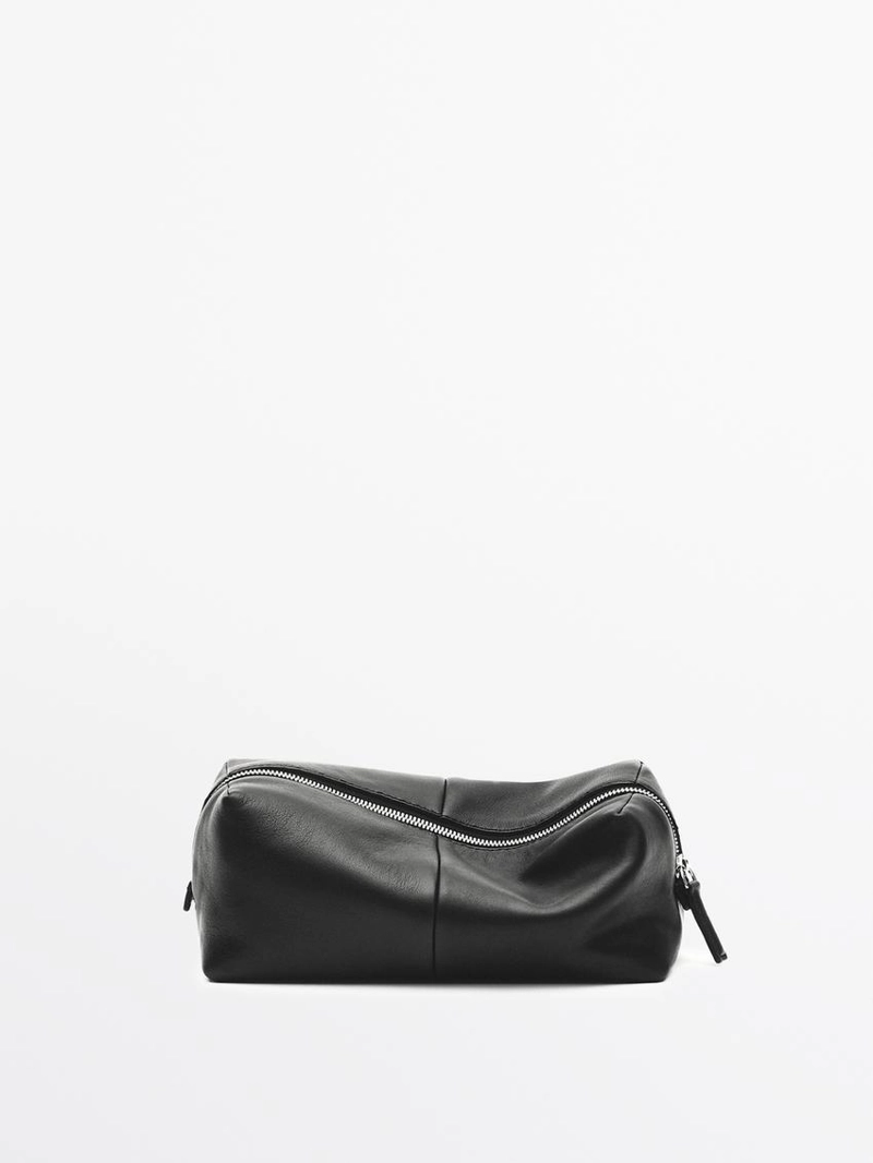 Косметичка из натуральной кожи с молнией