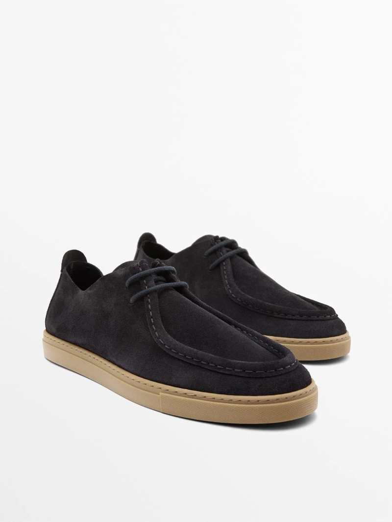 Мягкие кожаные туфли с мокасиновым носком