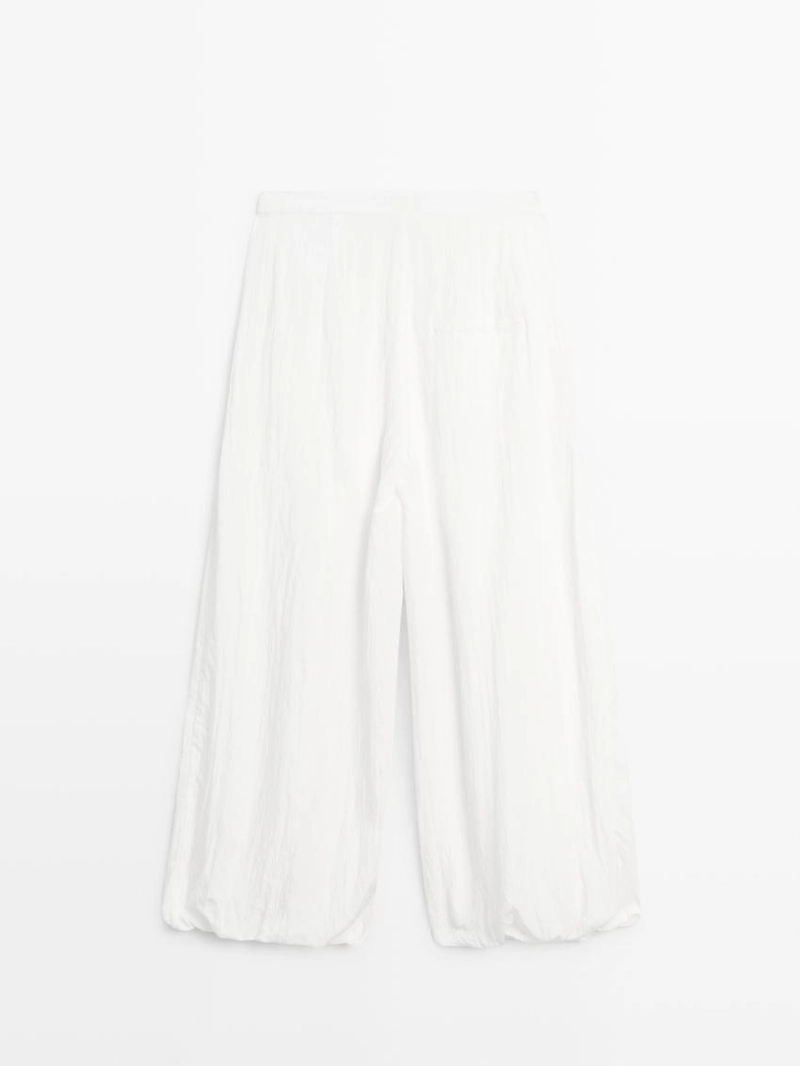 Текстурированные брюки-саруэль с линейной посадкой