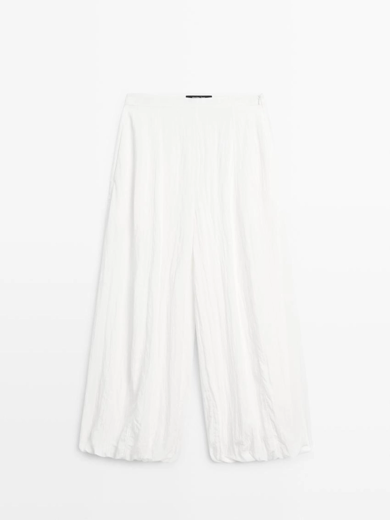 Текстурированные брюки-саруэль с линейной посадкой