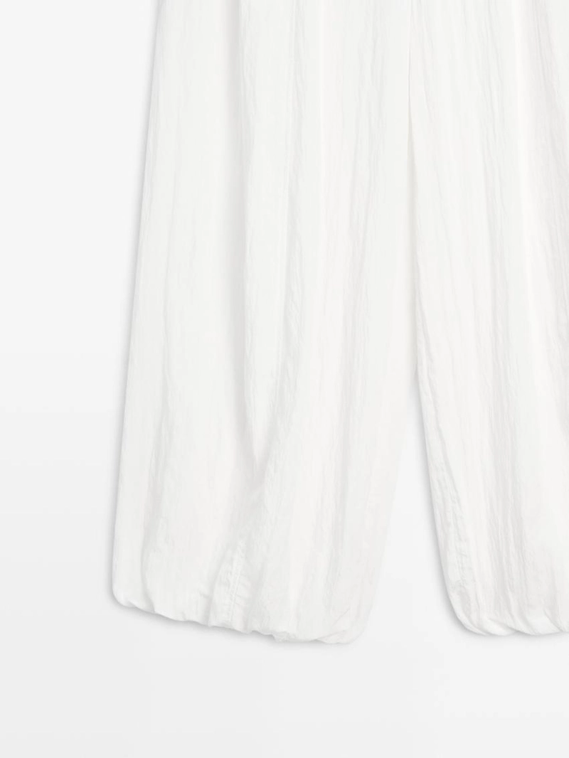 Текстурированные брюки-саруэль с линейной посадкой