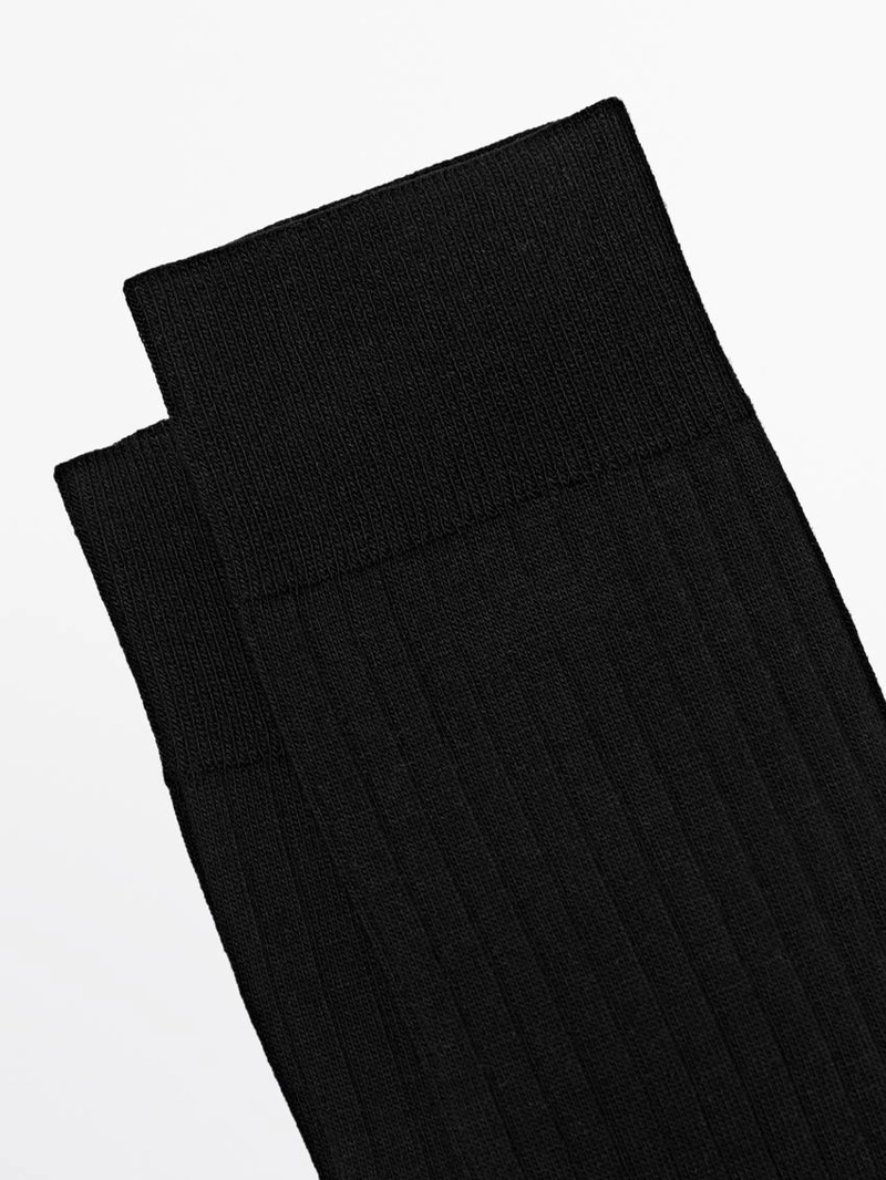 Носки из ребристого хлопкового микса