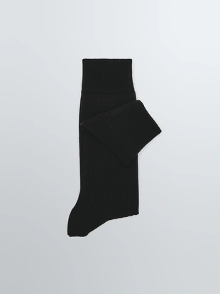 BLACK | 2621/340/800 - Massimo Dutti Носки из ребристого хлопкового микса