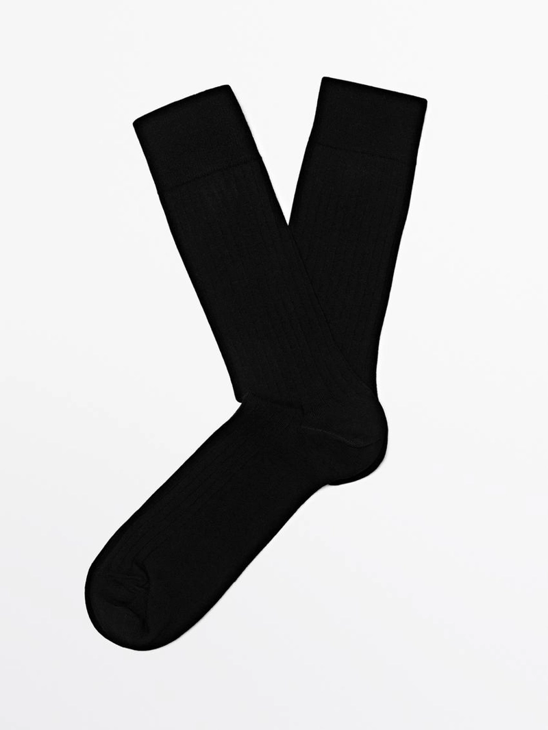 Носки из ребристого хлопкового микса