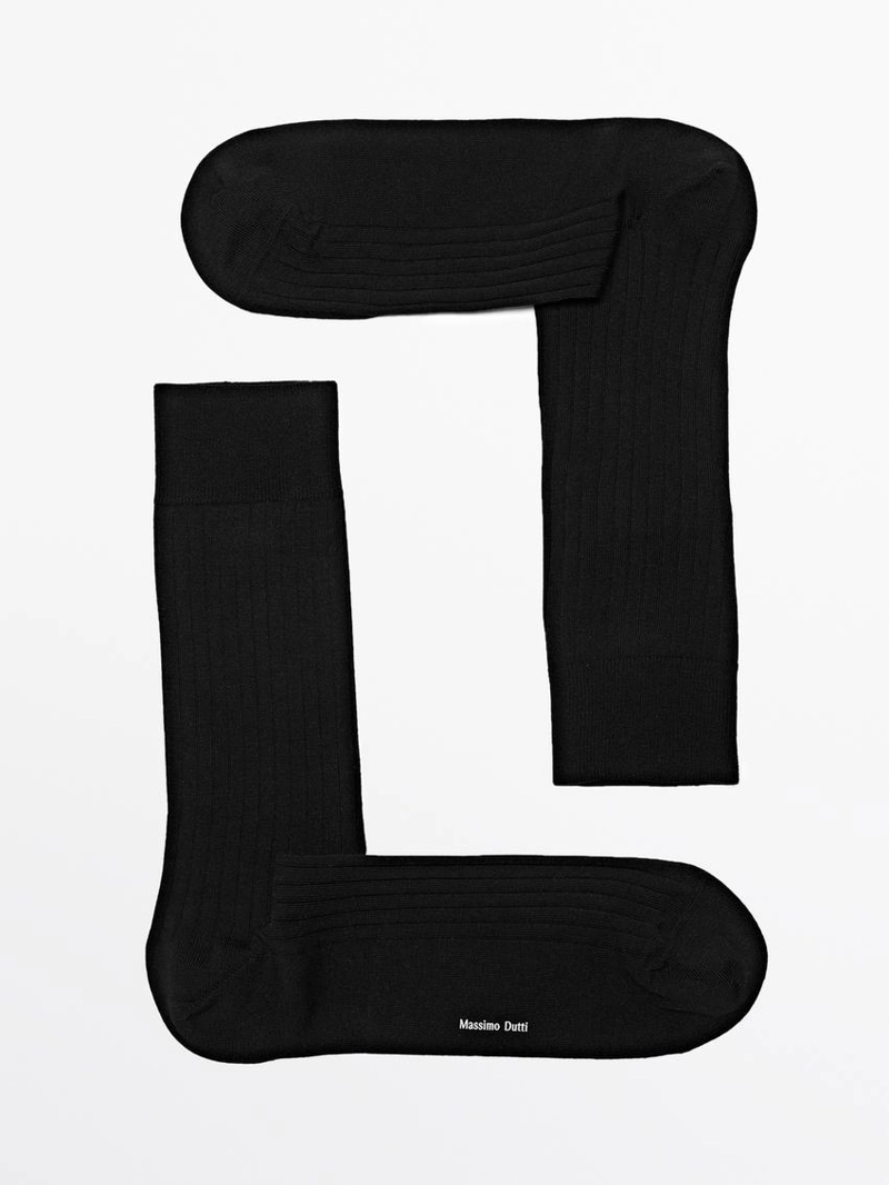 Носки из ребристого хлопкового микса