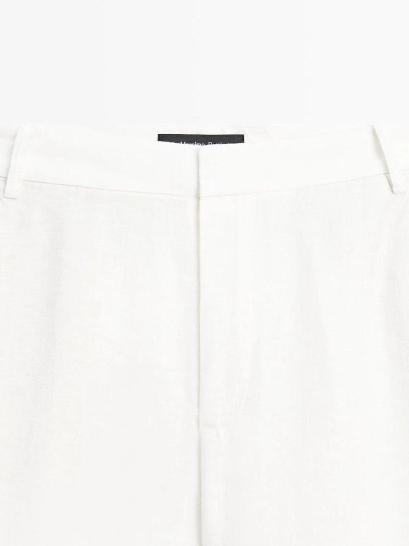 Льняные брюки в стиле carrot fit