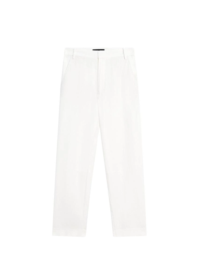 Льняные брюки в стиле carrot fit