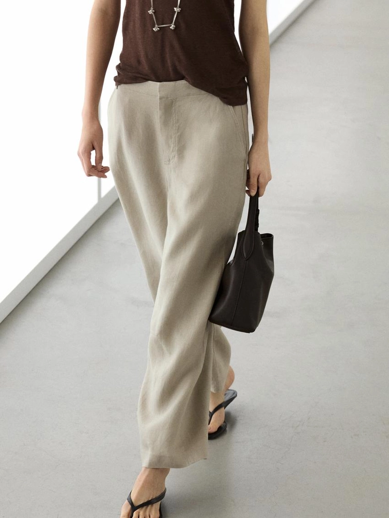 Льняные брюки carrot fit