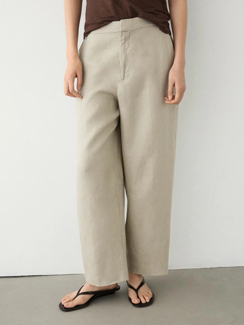 Льняные брюки carrot fit