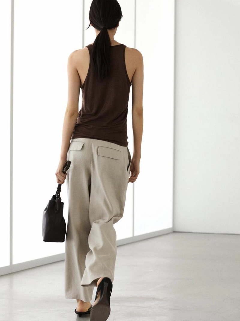 Льняные брюки carrot fit