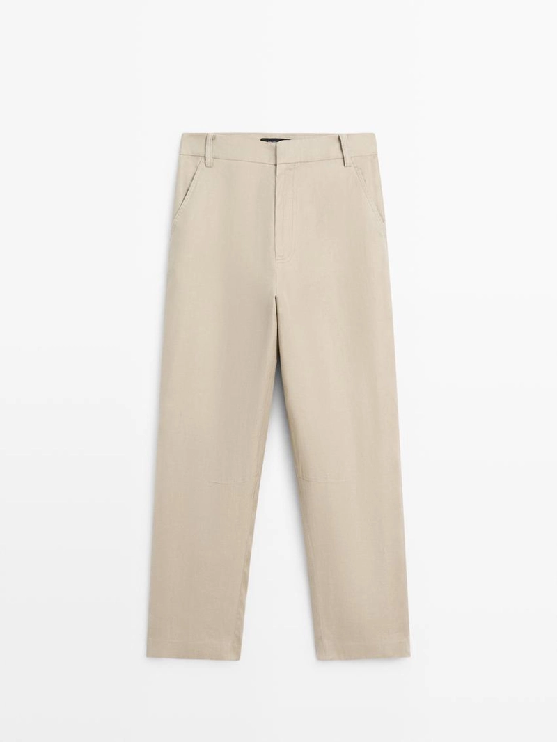 Льняные брюки carrot fit