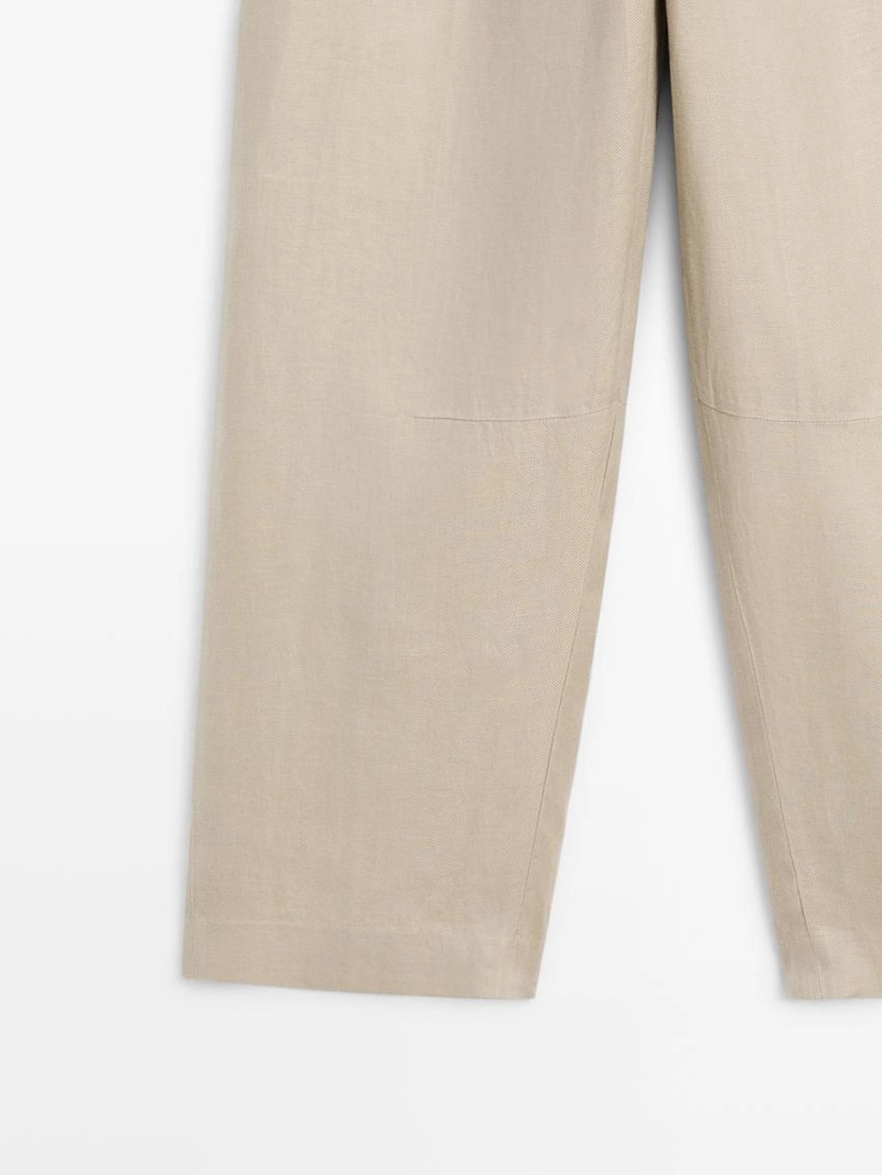 Льняные брюки carrot fit