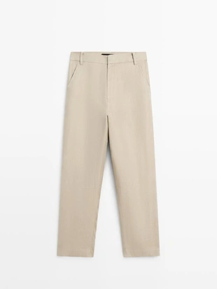 Купить Massimo Dutti Льняные брюки CARROT FIT