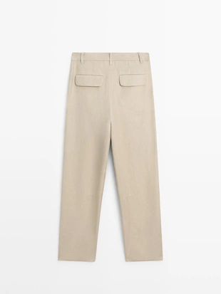 STONE | 5032/332/806 - Massimo Dutti Льняные брюки CARROT FIT