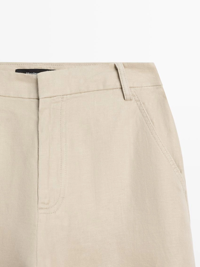 Льняные брюки carrot fit