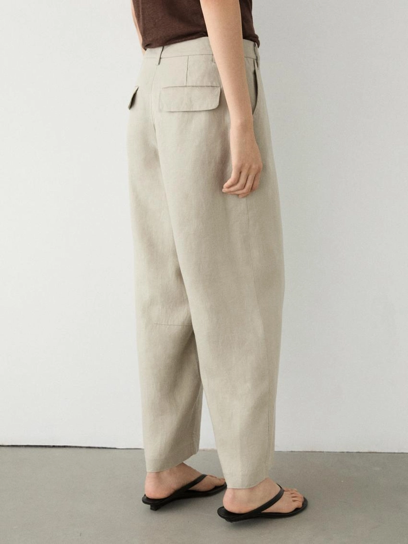 Льняные брюки carrot fit