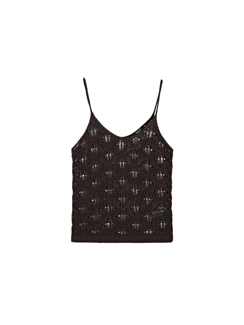 Топ с бретелями и деталями кружевной вязки